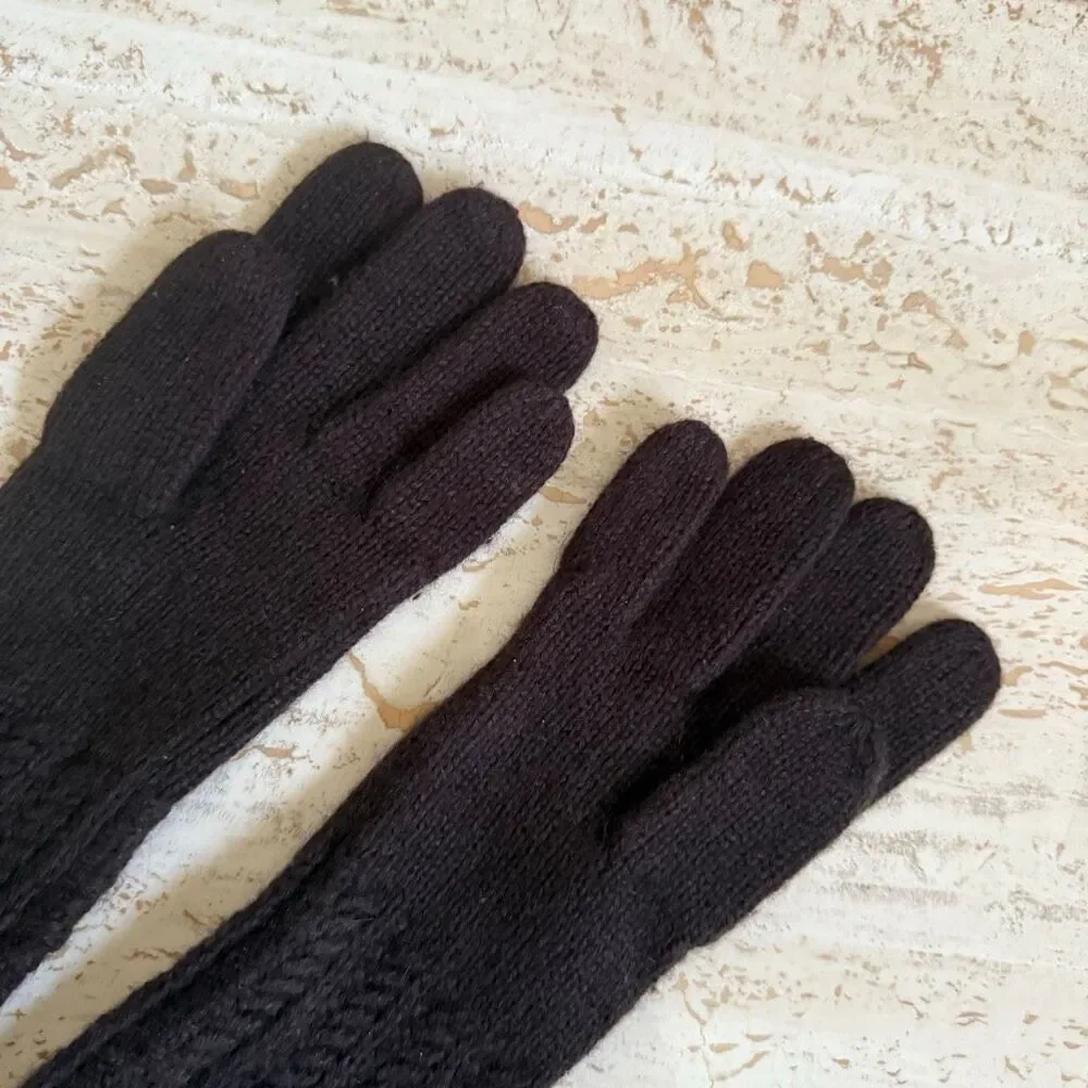 Lauren Ralph Lauren wool/rabbit blend long knit gloves